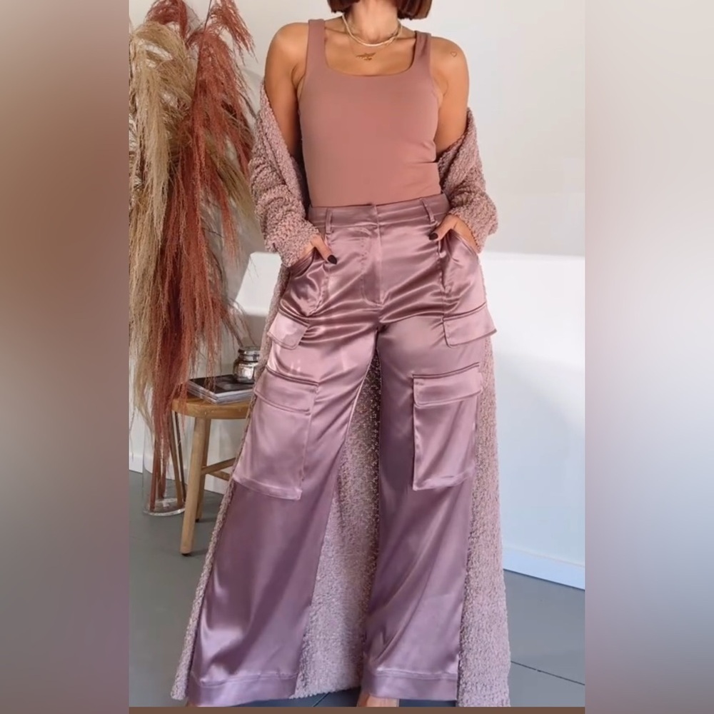 NWT Reset by Jane Satin Cargo Pants